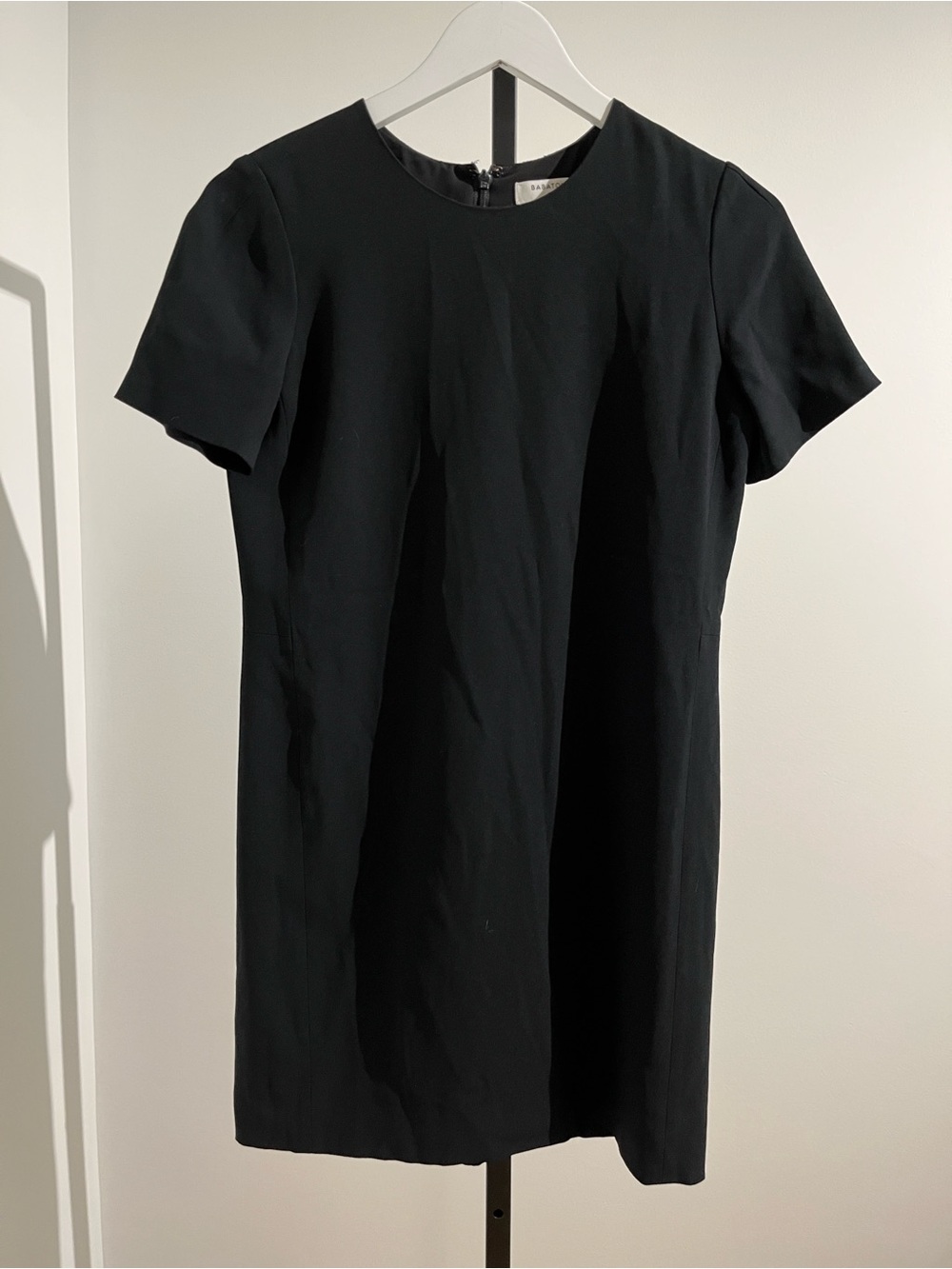 Babaton Black Short-Sleeve Mini Dress
